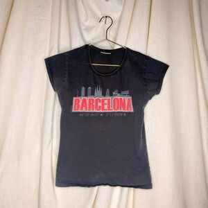 Vintage Barcelona Baby Tee Black Red Graphic Sz Women’s M
Cute Y2K vibes
